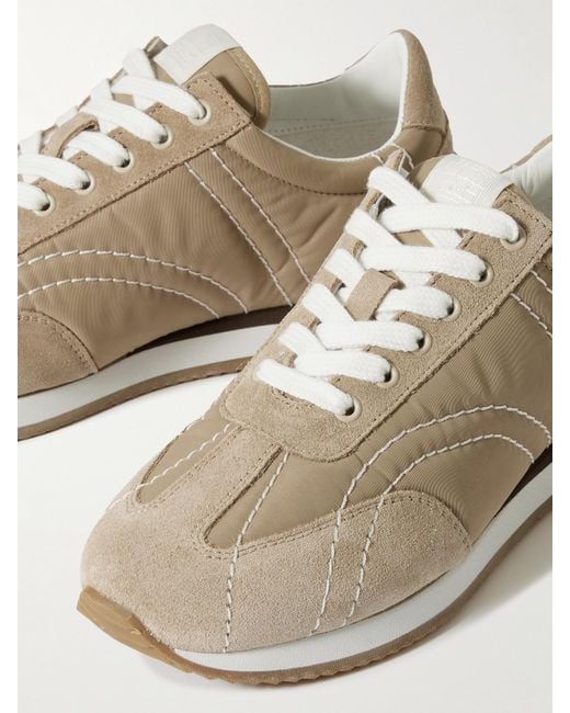 Totême Natural The Sport Suede And Twill Sneakers
