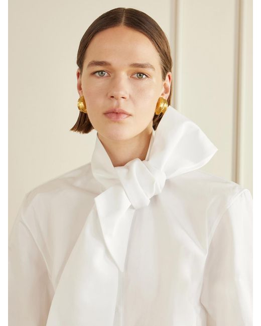 Saint Laurent Metallic Bo Pointes Arrondies-Tone Earrings