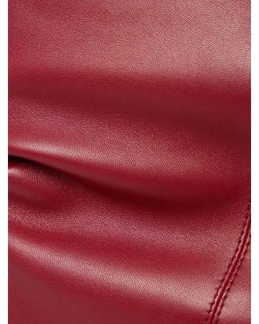 Saint Laurent Red Leather Skirt