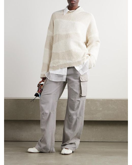 Our Legacy Gray Peak Cargohose Mit Geradem Bein Aus Canvas Aus Einer Baumwoll-Hanfmischung