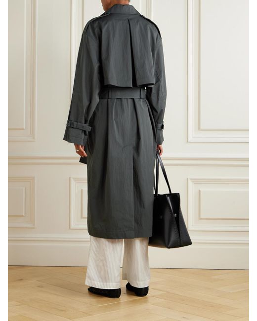 Totême  Gray Garderob Trenchcoat Aus Einer Biobaumwollmischung Mit Gürtel