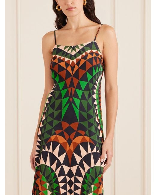 Farm Rio White Heart Deco Satin Maxi Dress