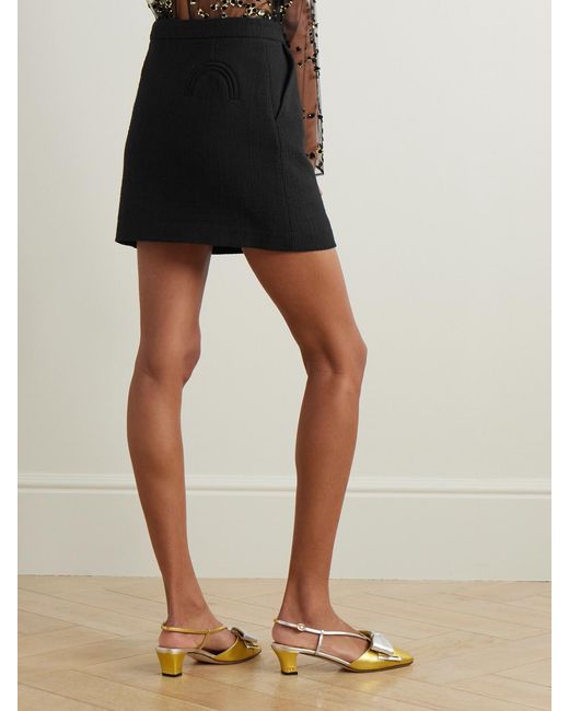Blazé Milano Black Missy Appaloosa Cotton-Blend Tweed Mini Skirt