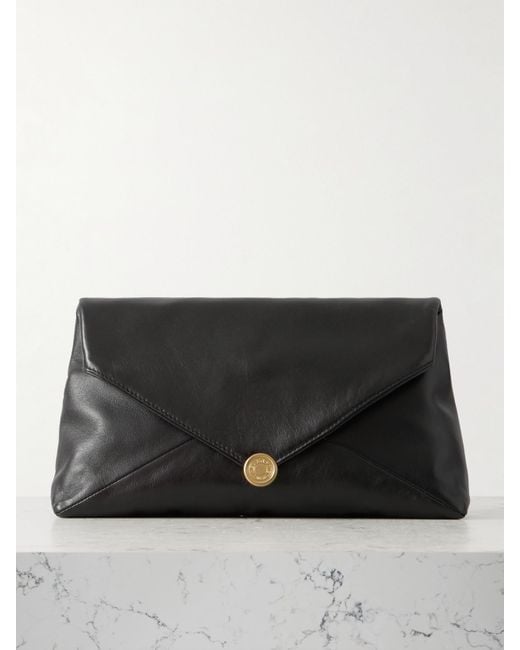 Dries Van Noten Black Clutch Aus Strukturiertem Leder