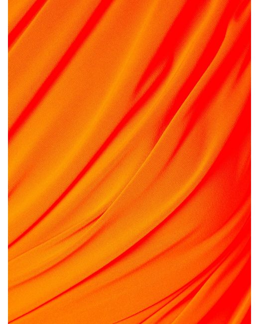 Norma Kamali Orange Diana One Shoulder Ruched Dress