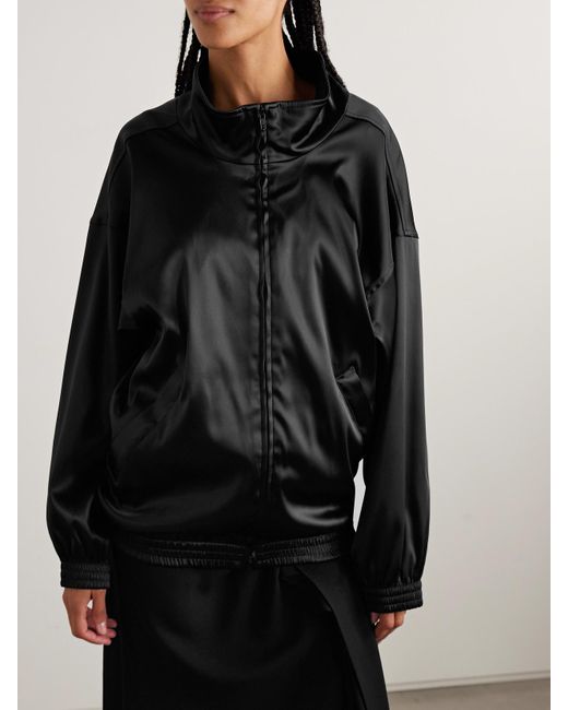 Balenciaga Black Satin Track Jacket