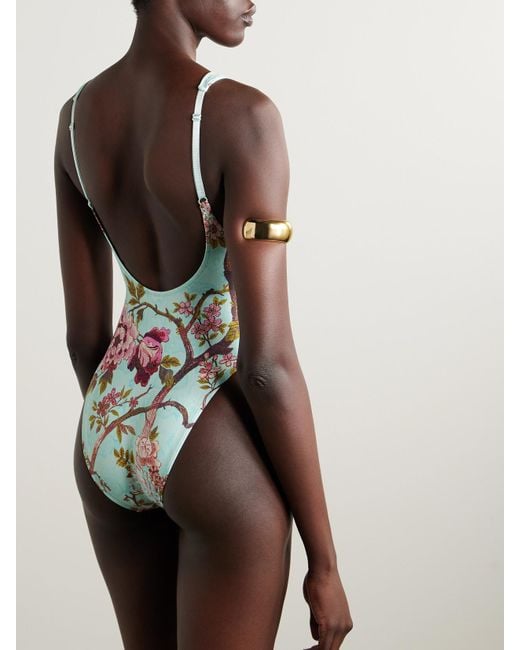 Skims White Roberto Cavalli Signature Swim Scoop Neck One Piece