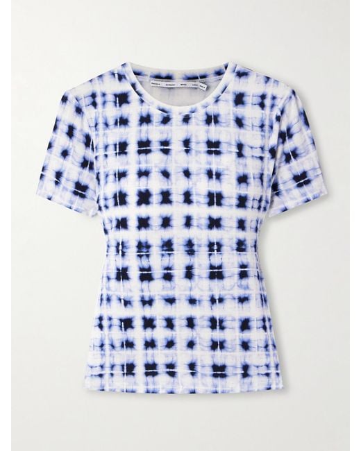 Proenza Schouler Blue Parson Tie-Dyed Jersey T-Shirt