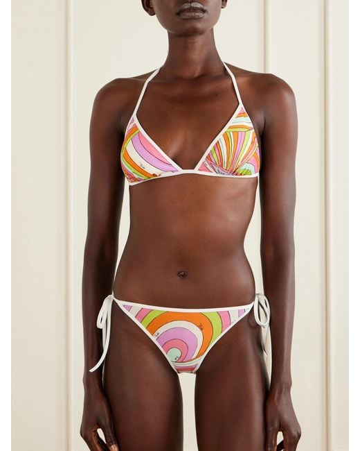 Emilio Pucci White Printed Bikini Briefs