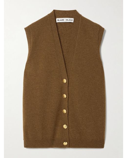 Blazé Milano Brown Highland Wool And Cashmere-Blend Vest