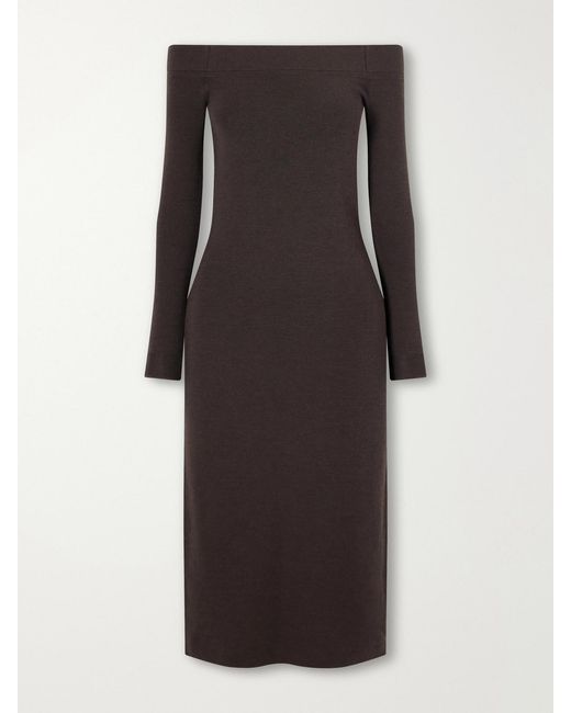 Tom Ford Black Wool And Silk-Blend Midi Dress