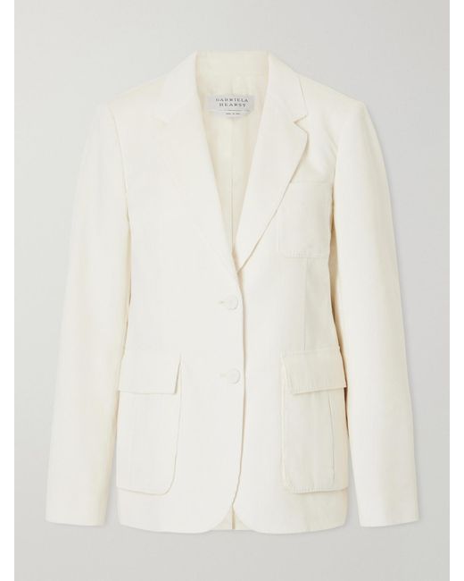 Gabriela Hearst Natural Louisa Cotton Ribbed Blazer