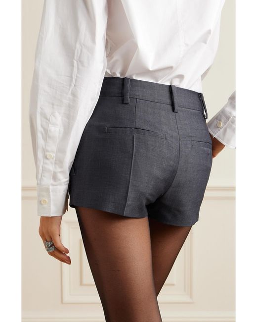 Valentino Garavani Blue Mohair And Wool-Blend Shorts