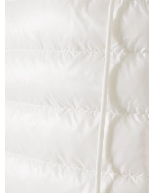 Moncler White Paneled Cotton-Blend Terry And Quilted Shell Down Hoodie