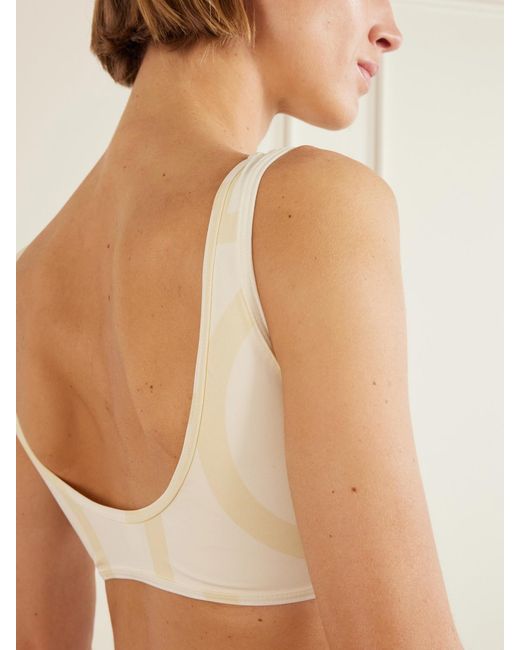 Totême Natural Monogram Printed Bikini Top