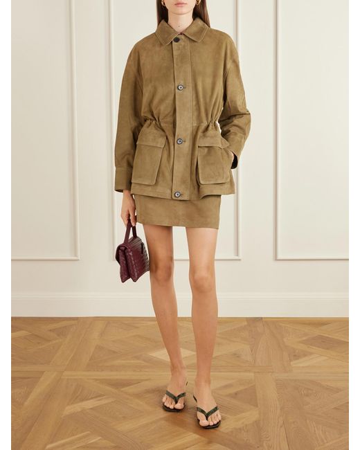 Arma Natural Melody Suede Mini Skirt