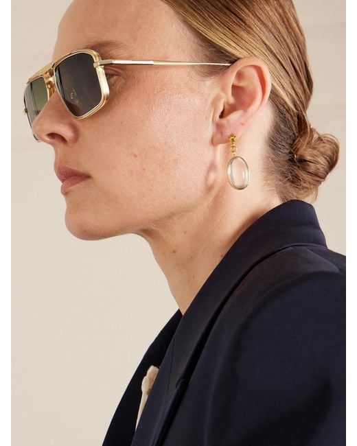 Jacques Marie Mage Green Earl Aviator-Style Titanium Sunglasses