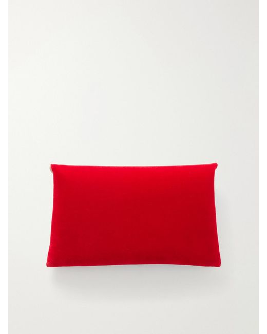 Altuzarra Red Envelope Velvet Clutch