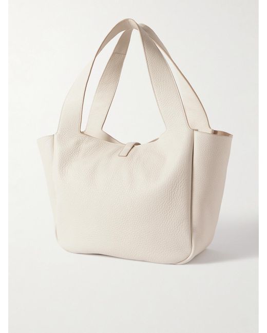 Saint Laurent Natural Le 5 À 7 Bea Tote Aus Strukturiertem Leder