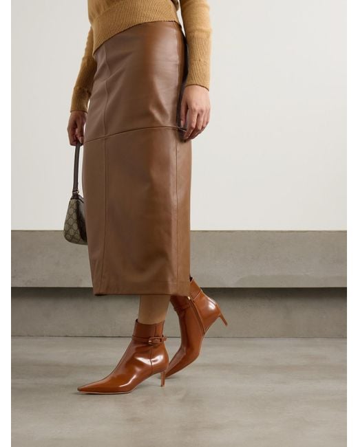 Gianvito Rossi Brown Tokio 55 Leather Ankle Boots