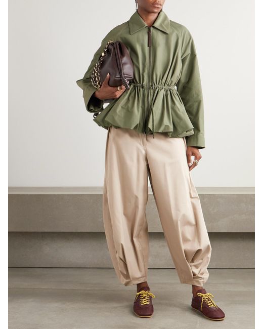 Loewe Natural Cocoon Wide-Leg Cotton And Silk-Blend Twill Pants
