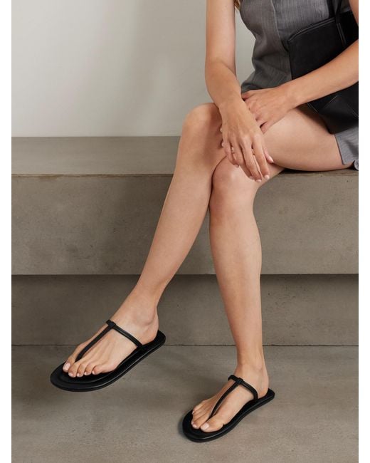St. Agni Brown T Leather Sandals