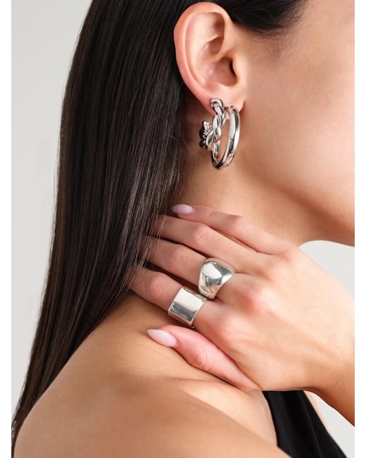 Jennifer Fisher White Natasha Mini-Plated Hoop Earrings