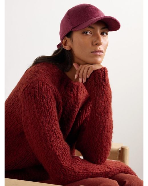 Gabriela Hearst Red Zed Brushed-Silk And Cashmere-Blend Baseball Cap