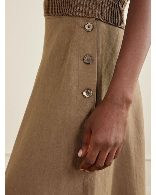 Ralph Lauren Natural Kenzie Linen Maxi Skirt