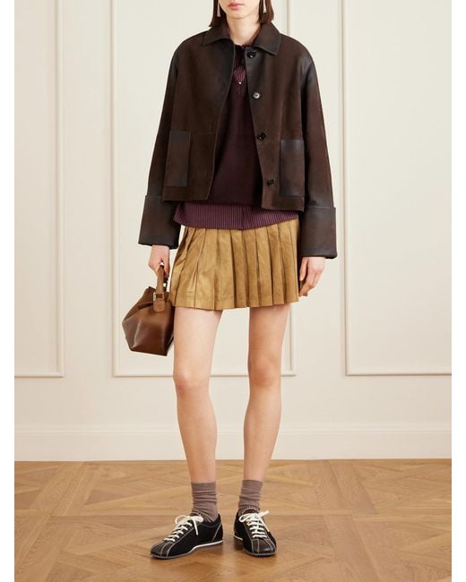 Loewe Brown Distressed Suede Jacket
