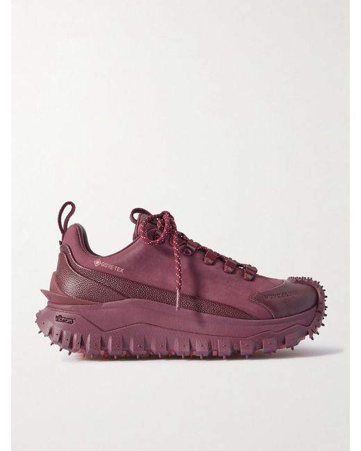 Moncler Purple Trailgrip Apex2Gtx Suede And Textured-Leather Sneakers