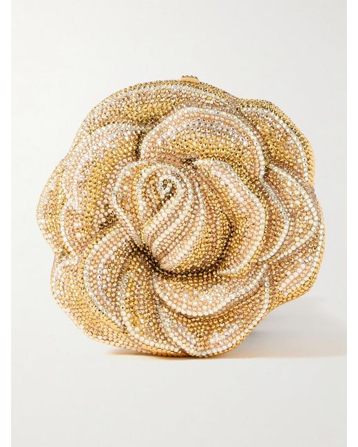 Judith Leiber Natural Golden Rose Crystal-Embellished-Tone Clutch