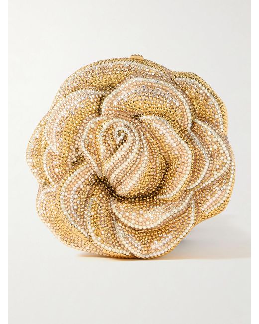 Judith Leiber Natural Golden Rose Crystal-Embellished-Tone Clutch