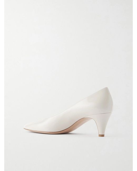 Gianvito Rossi Natural Amelia 55 Patent-Leather Pumps