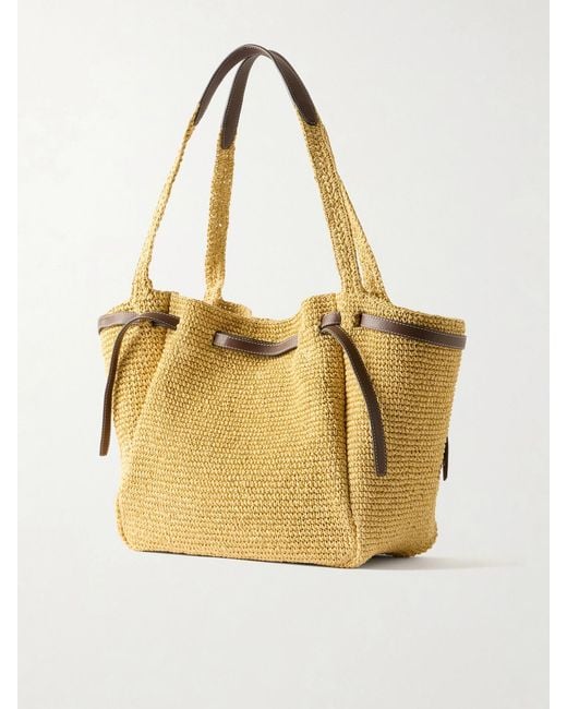 Tory Burch Natural Romy Leather-Trimmed Straw Tote