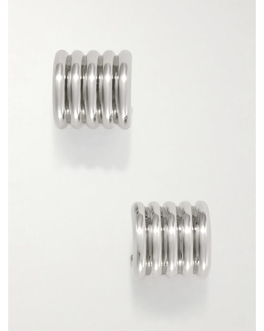 DEHANCHE White Hollyhock-Toned Earrings