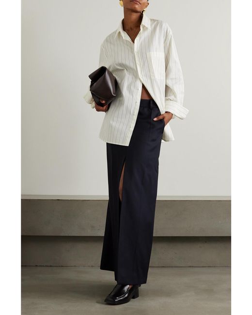Stella McCartney Blue Net Sustain Pleated Recycled-Twill Maxi Skirt