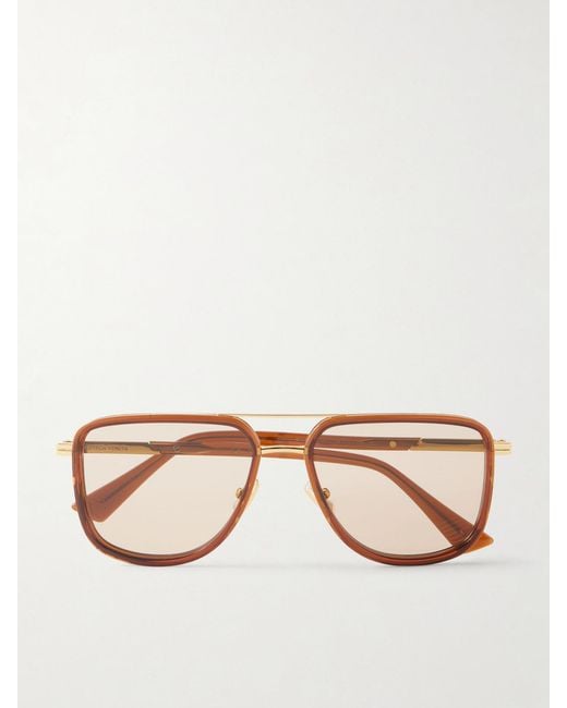 Bottega Veneta Brown Aviator-Style Acetate Sunglasses