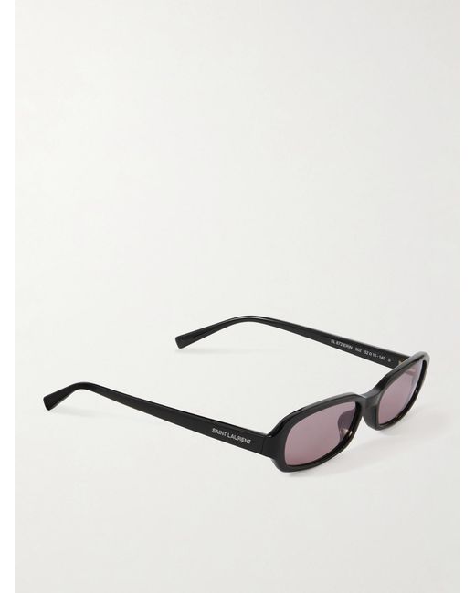 Saint Laurent Black Erin Oval-Frame Acetate Sunglasses