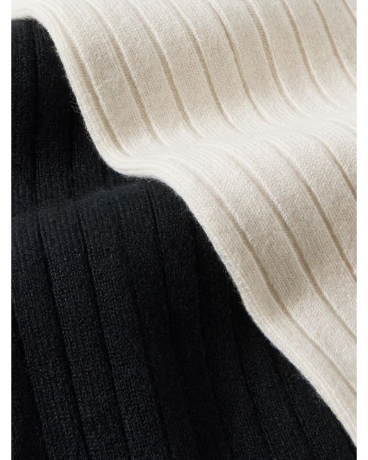 arch4 White Antwerp Set Aus Zwei Paar Socken Aus Einer Gerippten Seiden-Kaschmirmischung