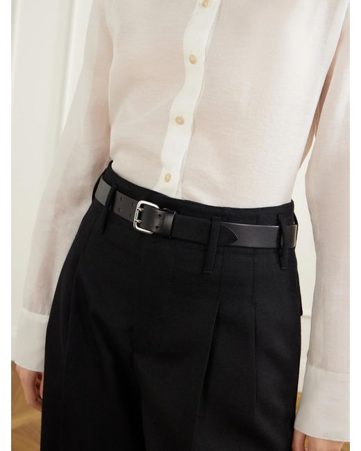 DEHANCHE Black Mini Hutch Leather Belt