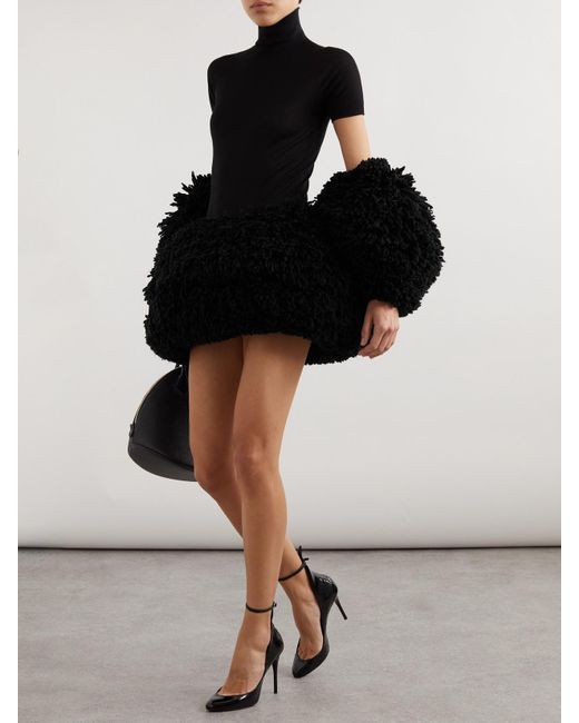Alaïa Black Minirock Aus Bouclé Aus Einer Wollmischung