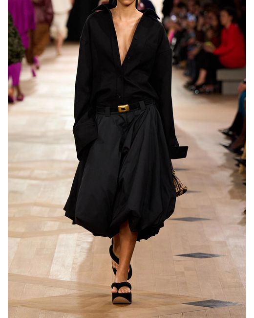 Balenciaga Black Pleated Satin Shorts