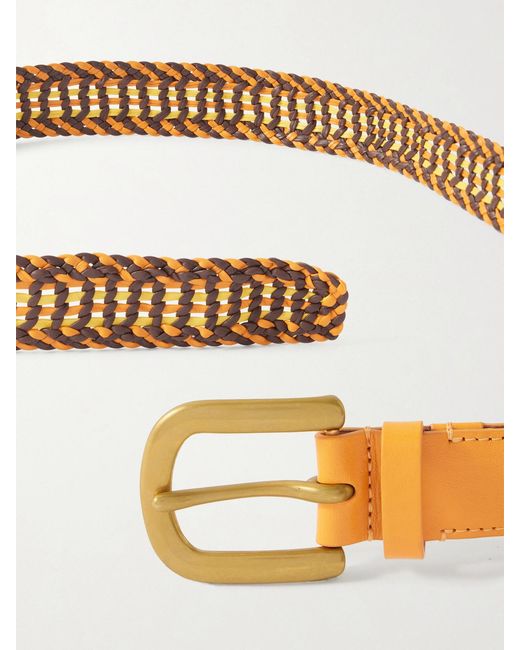 Gabriela Hearst Metallic Sam Woven Leather Waist Belt
