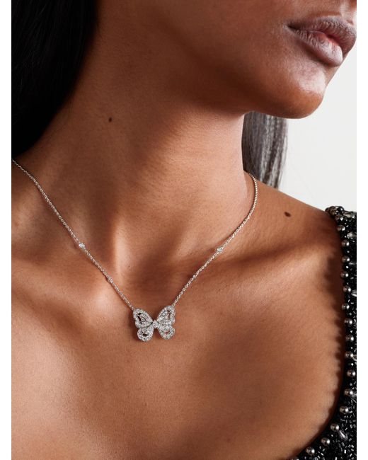 De Beers London Natural Portraits Of Nature Butterfly 18-Karat Diamond Necklace