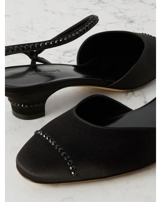 Le Monde Beryl White Erika Pumps Aus Satin Mit Kristallen