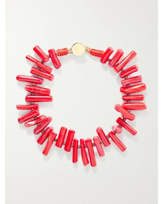 Roxanne Assoulin Red The Coral Branch Beaded Bracelet