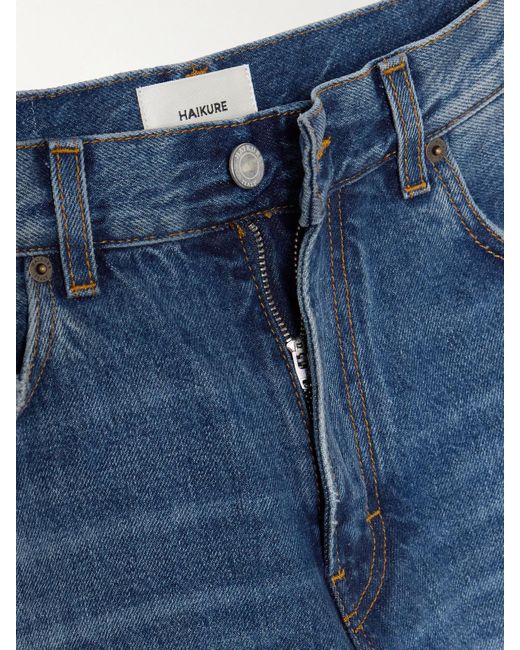 Haikure Blue Korea Distressed High-Rise Wide-Leg Jeans