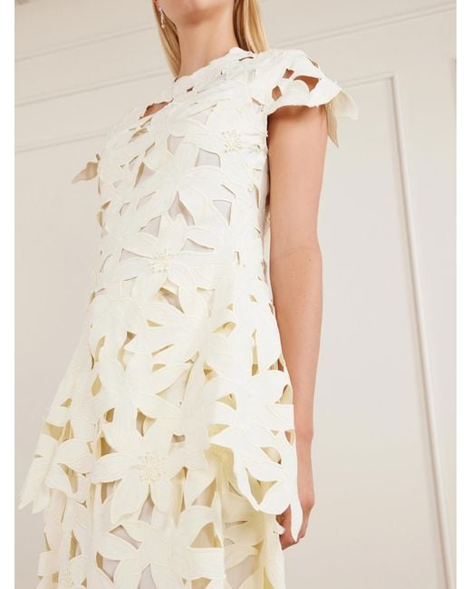 Jonathan Simkhai Natural Broderie Anglaise Crepe Gown