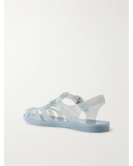 Gucci Blue Fisherman Embellished Rubber Sandals